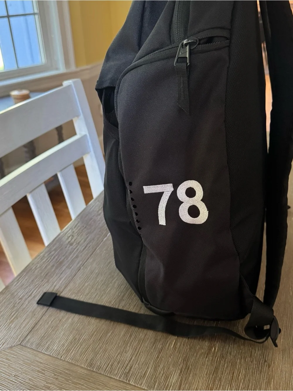 Nike Lacrosse Black Backpack with White Accents REV Logo